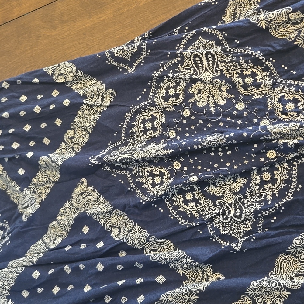 Tommy Hilfiger Navy Paisley Slip Maxi Dress with Ivory Print - Picture 6 of 6